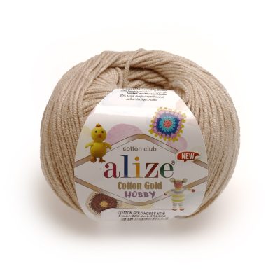 ALIZE COTTON GOLD HOBBY NEW KOL. 262 BEŻOWY