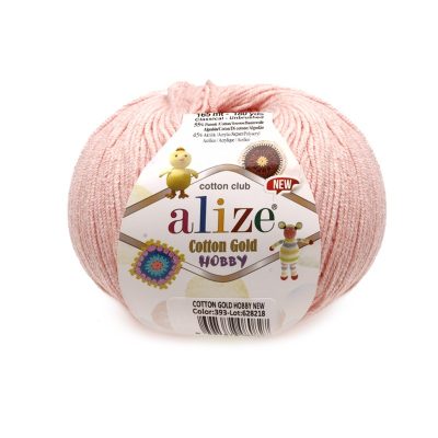 ALIZE COTTON GOLD HOBBY NEW KOL. 393 PUDROWY RÓŻ