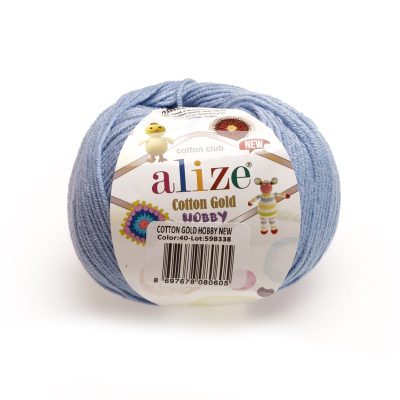 ALIZE COTTON GOLD HOBBY NEW KOL. 40 BŁĘKITNY