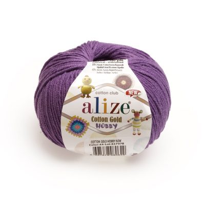 ALIZE COTTON GOLD HOBBY NEW KOL. 44 CIEMNY FIOLET