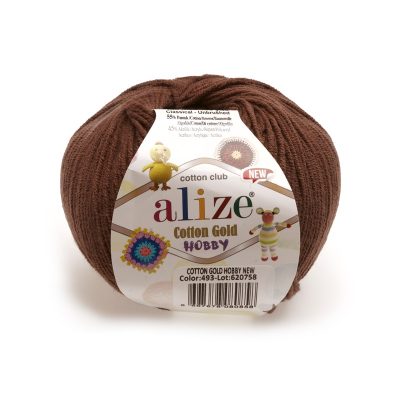 ALIZE COTTON GOLD HOBBY NEW KOL. 493 BRĄZ