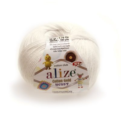ALIZE COTTON GOLD HOBBY NEW KOL. 62 JASNY KREM