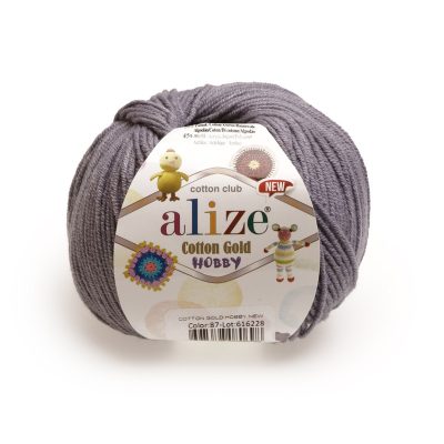ALIZE COTTON GOLD HOBBY NEW KOL. 87 CIEMNY SZARY