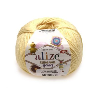 ALIZE COTTON GOLD HOBBY NEW KOL. 187 JASNY ŻÓŁTY