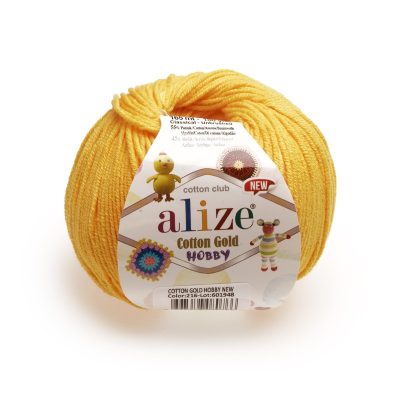 ALIZE COTTON GOLD HOBBY NEW KOL. 216 ŻÓŁTY
